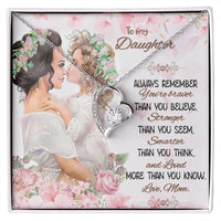 For My Daughter Forever Love Necklace with On Demand Message Card